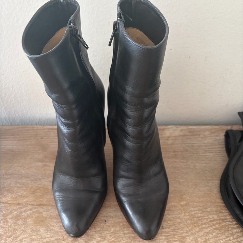 Christian Louboutin Black Leather Ankle Booties